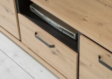 Wohnwand >Trondheim< in Holzwerkstoff, Artisan Eiche/Schwarzeiche - 344,2x208x41,5cm (BxHxT)