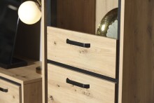 Wohnwand >Trondheim< in Holzwerkstoff, Artisan Eiche/Schwarzeiche - 344,2x208x41,5cm (BxHxT)