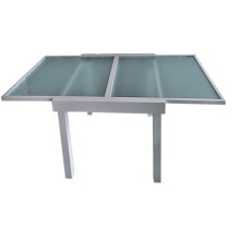 Glastisch >Lola< in grau aus Aluminium/Glas - 75cm (H)