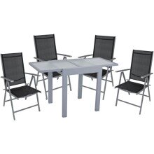 Glastisch >Lola< in grau aus Aluminium/Glas - 75cm (H)