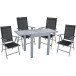 Glastisch >Lola< in grau aus Aluminium/Glas - 75cm (H)
