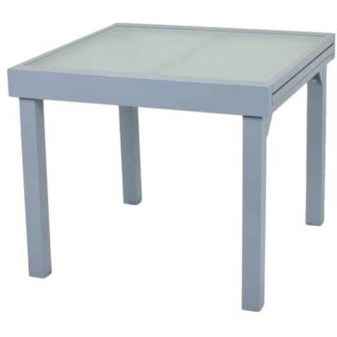 Glastisch >Lola< in grau aus AluminiumWellenglas - 75cm (H)