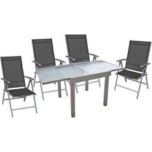 Glastisch >Lola< in grau aus AluminiumWellenglas - 75cm (H)