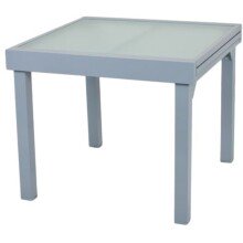 Glastisch >Lola< in grau aus AluminiumWellenglas -...