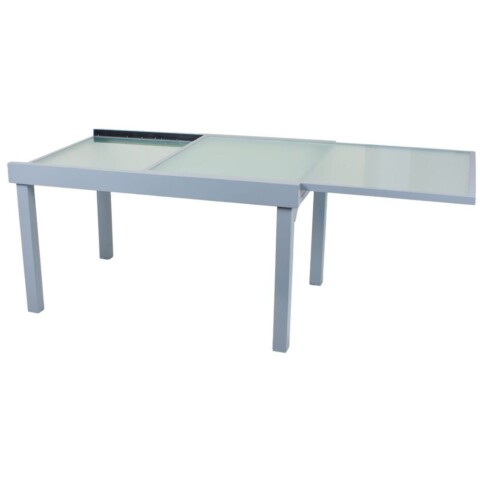 Glastisch >Lola< in grau aus AluminiumWellenglas - 75cm (H)