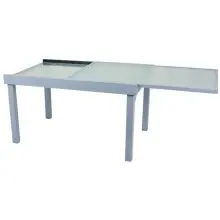 Glastisch >Lola< in grau aus AluminiumWellenglas -...