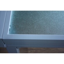 Glastisch >Lola< in grau aus AluminiumWellenglas - 75cm (H)