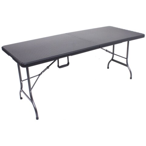 Klapptisch >Ventana< in schwarz aus Stahl/Kunststoff - 75x72x180cm (BxHxT)
