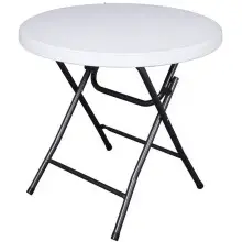 Klapptisch >Mufaro< in weiss aus Kunststoff/Stahl -...