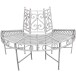 Baumbank >Varda< in weiss aus Stahl - 122x63x80cm (LxBxH)