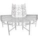 Baumbank >Varda< in weiss aus Stahl - 122x63x80cm (LxBxH)