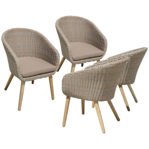 Sitzgruppe >Visalia< in muskatnuß aus Polyester - 62x82x61cm (BxHxT)