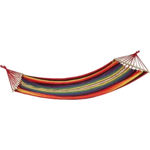 Hängematte >Hawaii< in mehrfarbig aus Holz, Baumwolle, Polyester - 280x100 (LxB)