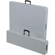 Klapptisch >Mufraro< in weiß aus Stahl, Kunststoff - 75x74x180cm (BxHxT)