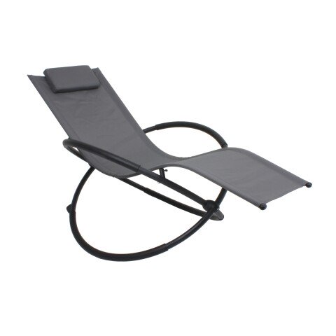 Schaukelsessel >Serifos< in grau, schwarz - 162x78x105 (LxBxH)
