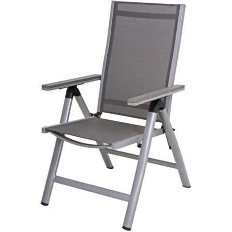 Hochlehner >Grace< in grau aus Aluminium, Kunststoffgewebe  - 107x60x107 (LxBxH)