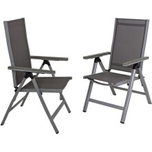 Hochlehner >Grace< in grau aus Aluminium, Kunststoffgewebe  - 107x60x107 (LxBxH)