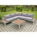 Loungeset >Valentina< in weiß, grau, helleiche - 165x80x65 (LxBxH)