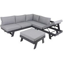 Loungeset >Donna< in grau aus Aluminium, Polyester...