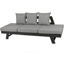 Loungesofa >Donna< in schwarz, grau  - 74x216x70...