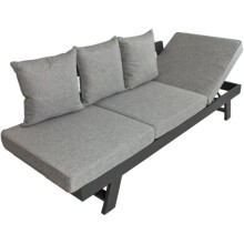 Loungesofa >Donna< in schwarz, grau  - 74x216x70...