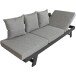 Loungesofa >Donna< in schwarz, grau  - 74x216x70 (LxBxH)