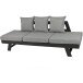 Loungesofa >Donna< in schwarz, grau  - 74x216x70 (LxBxH)