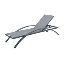 Gartenliege >Donna< in grau aus Aluminium,...