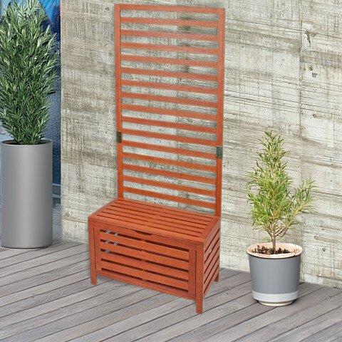Sichtschutzelement >Concord< in natur aus Eukalyptus - 45x76x180cm (LxBxH)