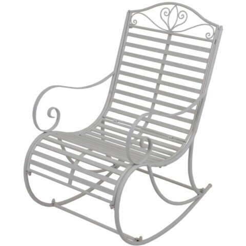 Schaukelstuhl >Tambo< in weiß aus Eisen - 99,5x57x84cm (LxBxH)