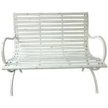 Gartenbank >Tambora< in silber aus Eisen -...