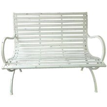 Gartenbank >Tambora< in silber aus Eisen -...