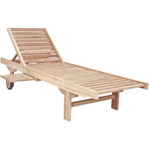 Gartenliege >Solo< in Braun aus Teak B-grade unbehandelt - 35cm (H)