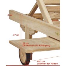 Gartenliege >Solo< in Braun aus Teak B-grade...
