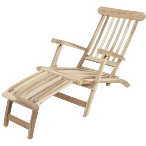 Relaxliege >Java< in natur aus Teak C-grade unbehandelt - 150x60x81cm (LxBxH)
