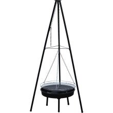Holzkohlegrill >Berlin< in schwarz aus Stahl -...