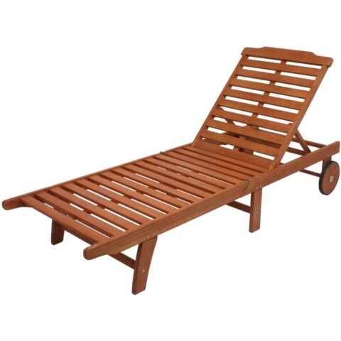 Gartenliege >Palm Springs< in holz aus Eukalyptus  - 197x69x30cm (LxBxH)