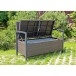 Gartenbank >Ferrara< in schwarz aus Kunststoff, Aluminium - 58x117x86cm (LxBxH)