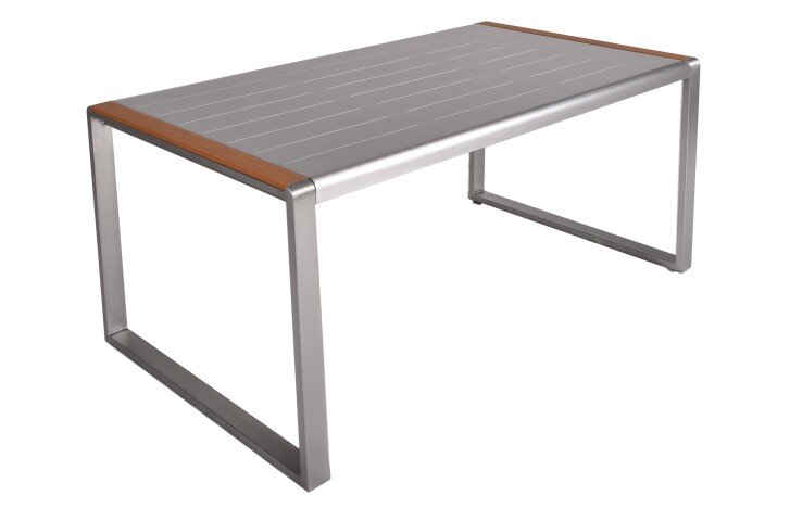 Gartentisch >Ava< in grau aus Aluminium - 90x74x160cm (BxHxT)
