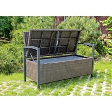 Gartenbank >Ferrara< in grauer aus Kunststoff, Aluminium - 58x117x86cm (LxBxH)