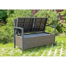 Gartenbank >Ferrara< in grauer aus Kunststoff,...