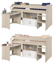 Hochbett >Charly 4< in Akazie - 206x114x110cm (LxBxH)