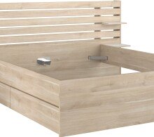 Bettanlage >Escale 3< in Japanische Eiche - 217x223x99cm (LxBxH)