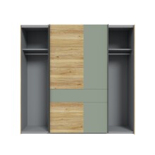 Kleiderschrank >Whenua< in Schwarz - 220,1x210,5x62,1cm (BxHxT)