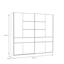 Kleiderschrank >Whenua< in Schwarz - 220,1x210,5x62,1cm (BxHxT)