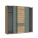 Kleiderschrank >Whenua< in Schwarz - 220,1x210,5x62,1cm (BxHxT)
