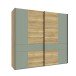 Kleiderschrank >Whenua< in Schwarz - 220,1x210,5x62,1cm (BxHxT)