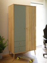Kleiderschrank >Whenua< in Natural Eiche - 94,5x185,6x52,2cm (BxHxT)