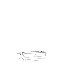 Bettschubkasten >Whenua< in Schwarz - 102,1x18,9x53cm (BxHxT)