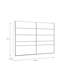 Kleiderschrank >Whenua< in Schwarz - 269,9x210,5x62,9cm (BxHxT)
